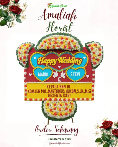 Karangan Papan Bunga Pernikahan di Samaan